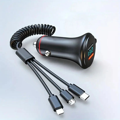 5 In 1 160W Car Fast Charger QC3.0 Fast Charging Voltage Display USB Type C Fast Phone Charger For iPhone Samsung