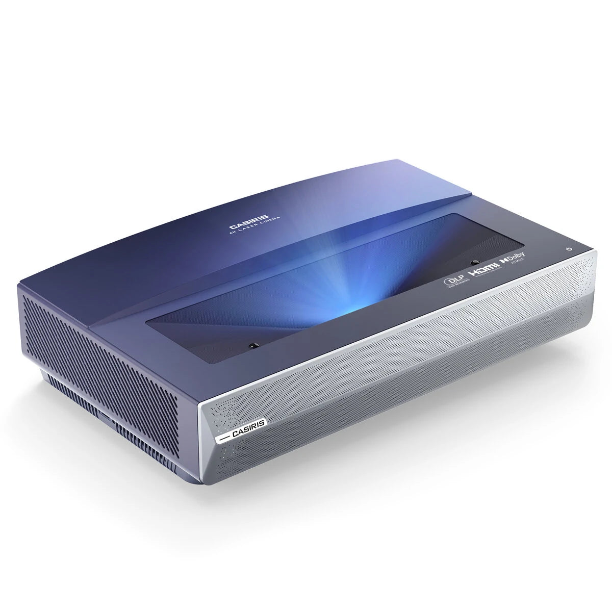 [Include 100" Screen] CASIRIS A6 4K Triple UST Projector with 100" Black Grid Screen Ultra Short Throw 2200 ANSI Lumens Android TV 3+32GB 5G-WIFI DLP 0.47" DMD Bluetooth HDR 10 Dolby Atmos 107% BT Color 3D Home Cinema