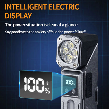 T130 Motion Sensor Multifunction LED Headlamp with Digital LCD Display Dual Light Source Magnetic Attraction Waterproof Work Lamp for Camping Hiking Cycling