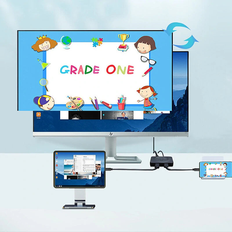 C-HD019 8K 60Hz USB-C Bi-Direction Switch 1x2/2x1 Data Video Switcher USB 3.0 Gen2 PD 100W Splitter for Computer Monitor Multiple Source KVM