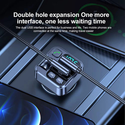 Car bluetooth Receiver USB PD30W Fast Charging Digital Display Car Mobile Phone Adapter FM Transmiter with LED Display