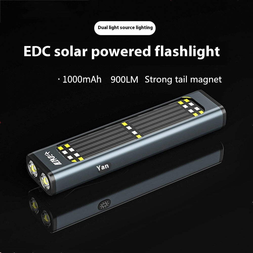 Portable LED+COB Work Light Powerful Magnetic Long-Range Type-C Rechargeable Emergency Outdoor Solar-Powered High Brightness Repair Warning Lamp