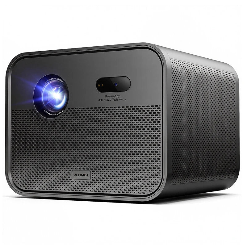 [EU Direct] ULTIMEA Poseidon E100 DLP Projector 1800 ANSI Lumens 1080P Native 3D 4K HDR10&HLG Auto Focus & 6D Keystone Google TV Dual 10W Speakers Smart Home Cinema Theater