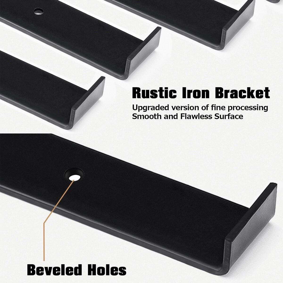 4PCS Wall Mounted Floating Shelves Holder DIY Storage Shelving Display Bracket