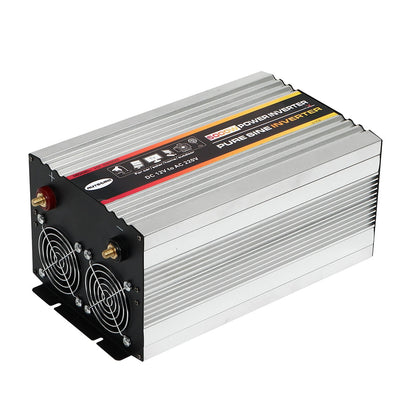 AUTSOME 12V to 220V Converter Pure Sine Wave Power Inverter Dual LCD Digital Display 2 Sockets Multiple Protection Functions