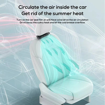 Portable Car Seat Fan for Front Rear Seat Passenge USB Powered Car Headrest Cooling Air Fan Adjustable Strap Car Interior Fan
