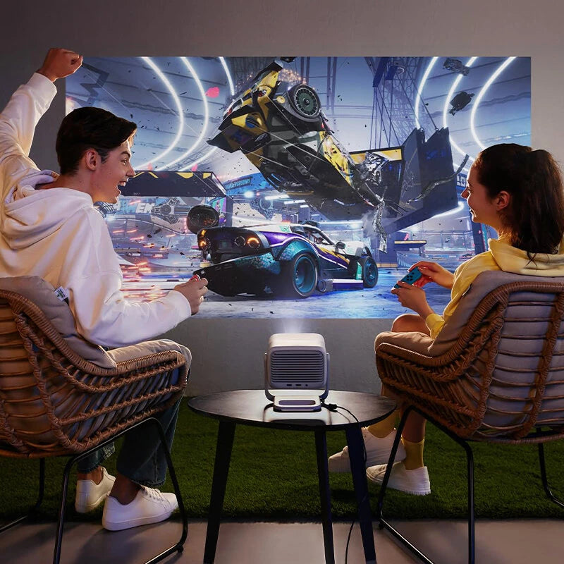 JMGO N1 1080P FHD Android TV Projector 750 ISO Lumens 150 Inch Screen Triple Laser Home Theater Support WiFi 6 & BT5.0 Gimbal Automatic Image Correction Built-in 2x5W Dynaudio Speakers 3D Projector Home Cinema