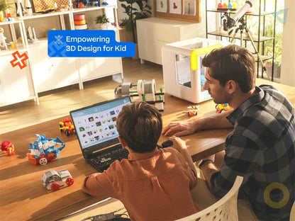 [EU/US Direct]AOSEED X-MAKER Children's 3D Printer High Precision 0.1/0.05mm Ultra Silent Wireless Smart One-Press Printing WiFi USB Safe Enclosed Design with 4er Colorful PLA Filament Set