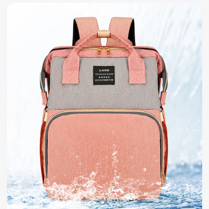 Foldable Baby Bed, Multifunctional Mommy Backpack, Large Outdoor Baby Changing Bag Tote, Stylish & Practical Diaper Backpack