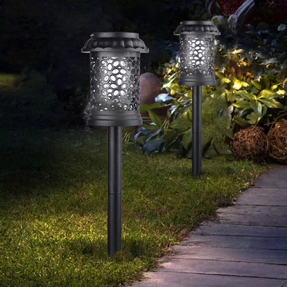 Elfeland Solar Powered Mosquito Killer Lamp Outdoor Waterproof Lawn Light Bug Zapper Mosquito Trap Garden Light 3 Mounting Methods