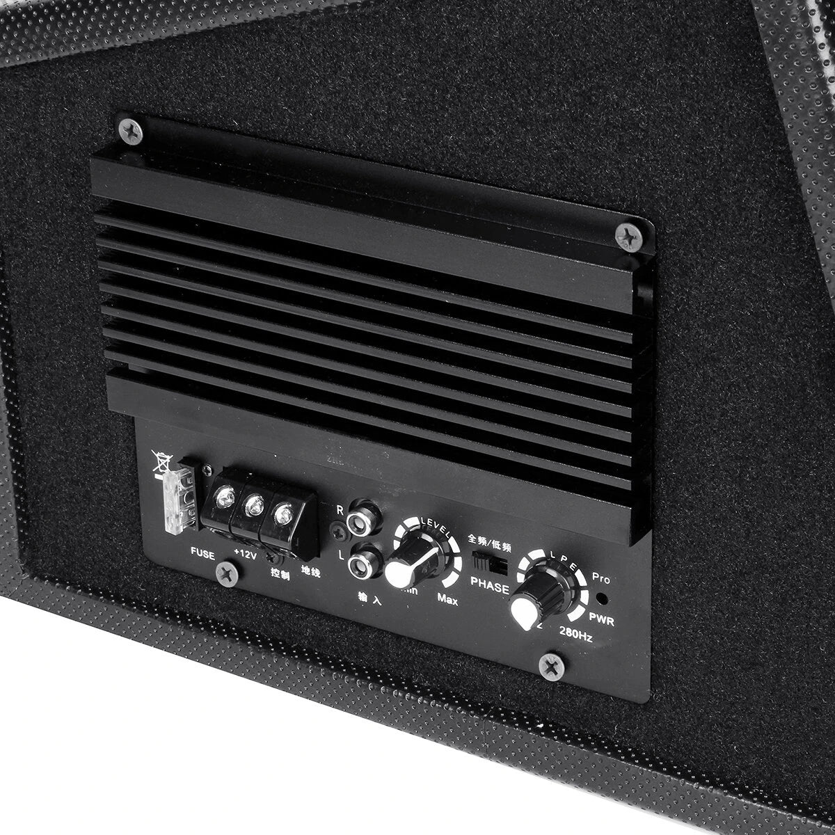 W10 Car Active Audio Stereo Subwoofer Powered Amplifier Enclosure Speaker With Wire 1100W 12V