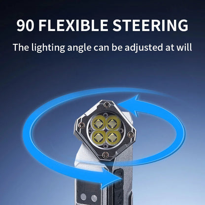 T130 Motion Sensor Multifunction LED Headlamp with Digital LCD Display Dual Light Source Magnetic Attraction Waterproof Work Lamp for Camping Hiking Cycling