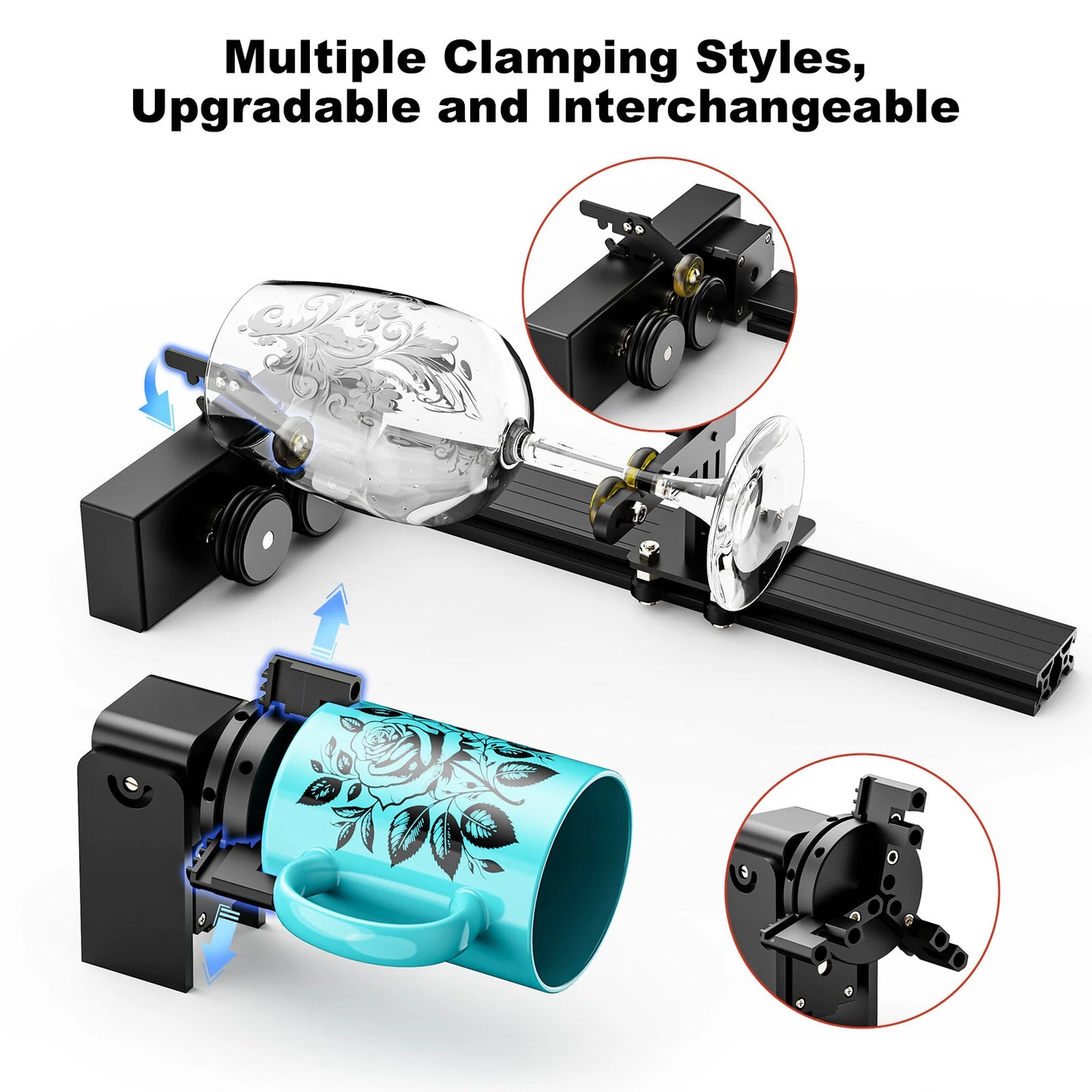 [EU Direct]TWO TREES TS5 4-in-1 Rotary Laser Engraver 10,000 mm/min Engraving Speed Eye Protaction Enclosed Design Laser Machine for Cups Rings Balls