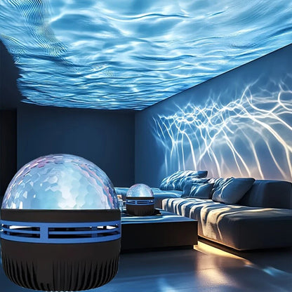 LED Ocean Wave Projector LED Night Light USB Rechargeable Ripple Atmosphere Lamp for Bedroom, Home Theater, Room Decoration, Holiday Gift, Wedding