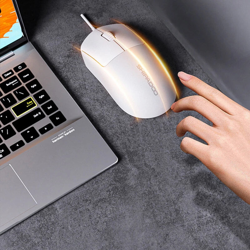 SHIPADOO S310 Wired Office Mouse 1200 DPI USB Plug and Play Silent Click Ergonomic Mice