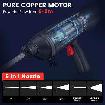 POPDEER PD-E Pro Multifunctional 4-in-1 Cordless Tire Inflator Pump + Car Washer+ Vacuum Cleaner + Cordless Power Bank Charger