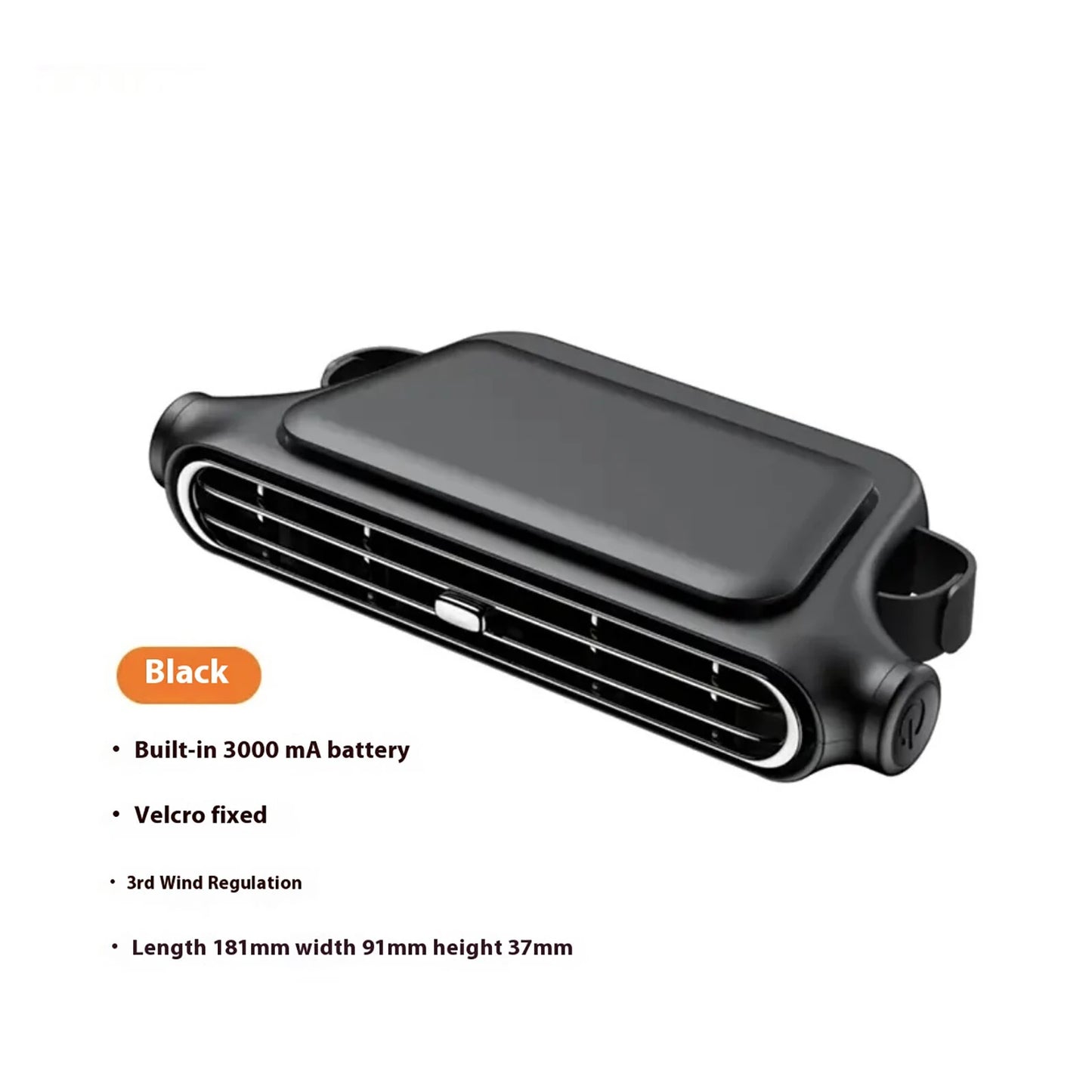 Portable Car Seat Fan for Front Rear Seat Passenge USB Powered Car Headrest Cooling Air Fan Adjustable Strap Car Interior Fan