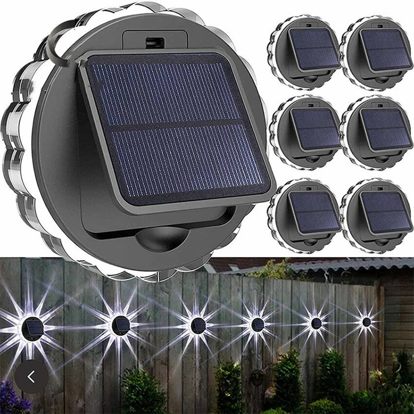 Solar Wall Light Outdoor Garden Deck Round Petal Fence Light 8 Modes Glowing Garden Light Remote Control