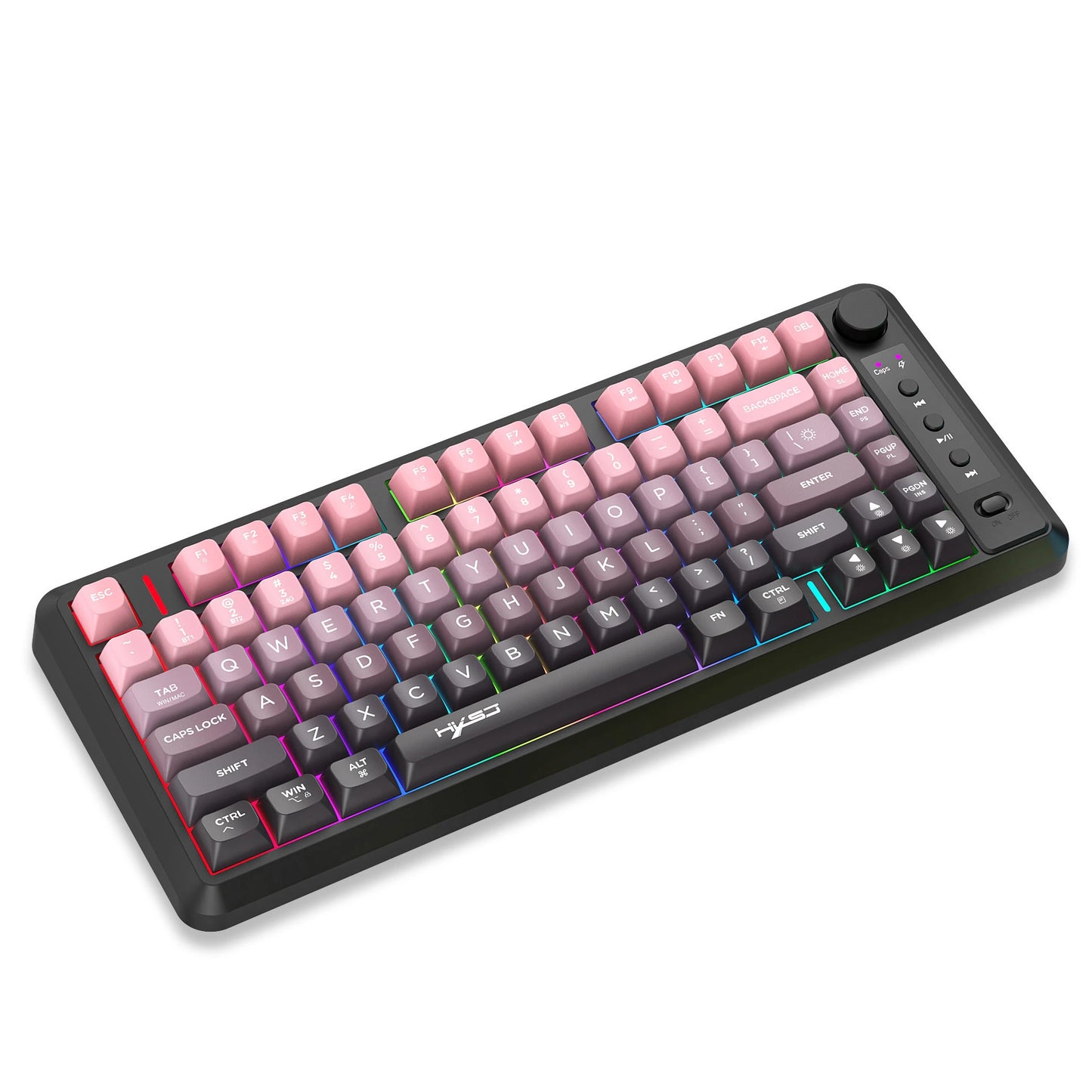 HXSJ L400 Three Mode Wireless Gaming Keyboard 81 Keys Ergonomic RGB Backlight Membrane 2000mAh Battery Gradient Keycaps Gamer Keyboards
