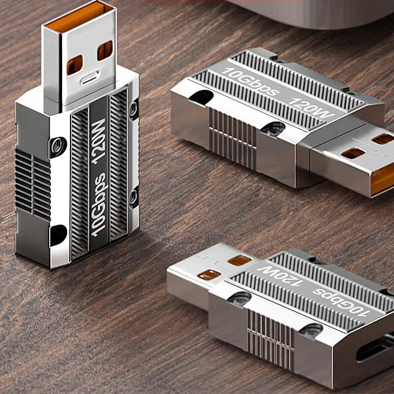 120W Type-C to USB3.0 OTG Adapter 10Gbps High-speed Transmission USB Male to Type-C Female Connector for Mobile Phone PC Laptop Tablet