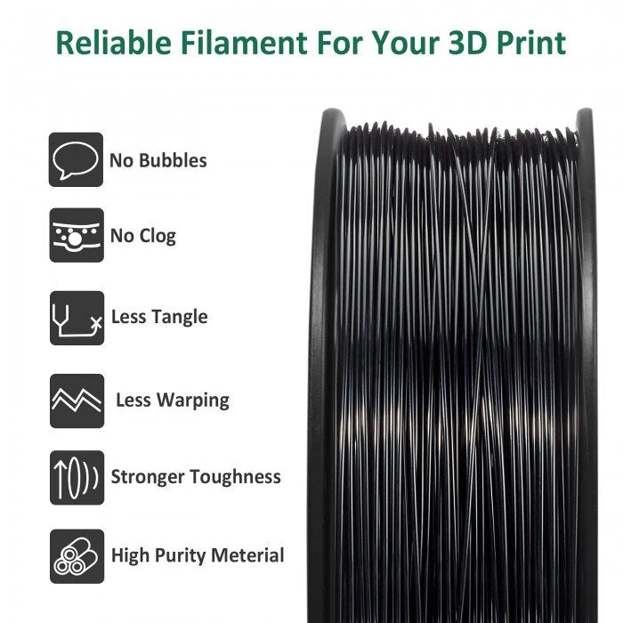 Geeetech ABS Black 3D Printer Filament 1.75mm 1kg/roll High Strength Heat Resistant
