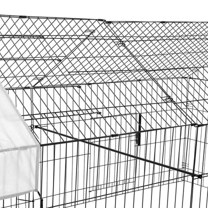 PawGiant 130'' Poultry Chicken Coop Hen House Hutch Backyard Run Nesting Box Outdoor Cage