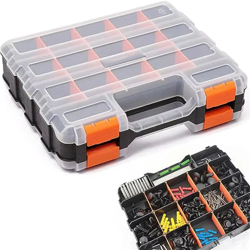 Plastic Parts Storage Box Dual-Sided High-Quality Wear-Resistant Impact-Resistant Transparent Cover Customizable Compartments Professional Toolbox