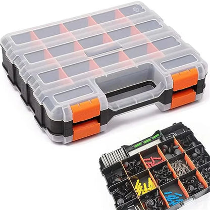 Plastic Parts Storage Box Dual-Sided High-Quality Wear-Resistant Impact-Resistant Transparent Cover Customizable Compartments Professional Toolbox