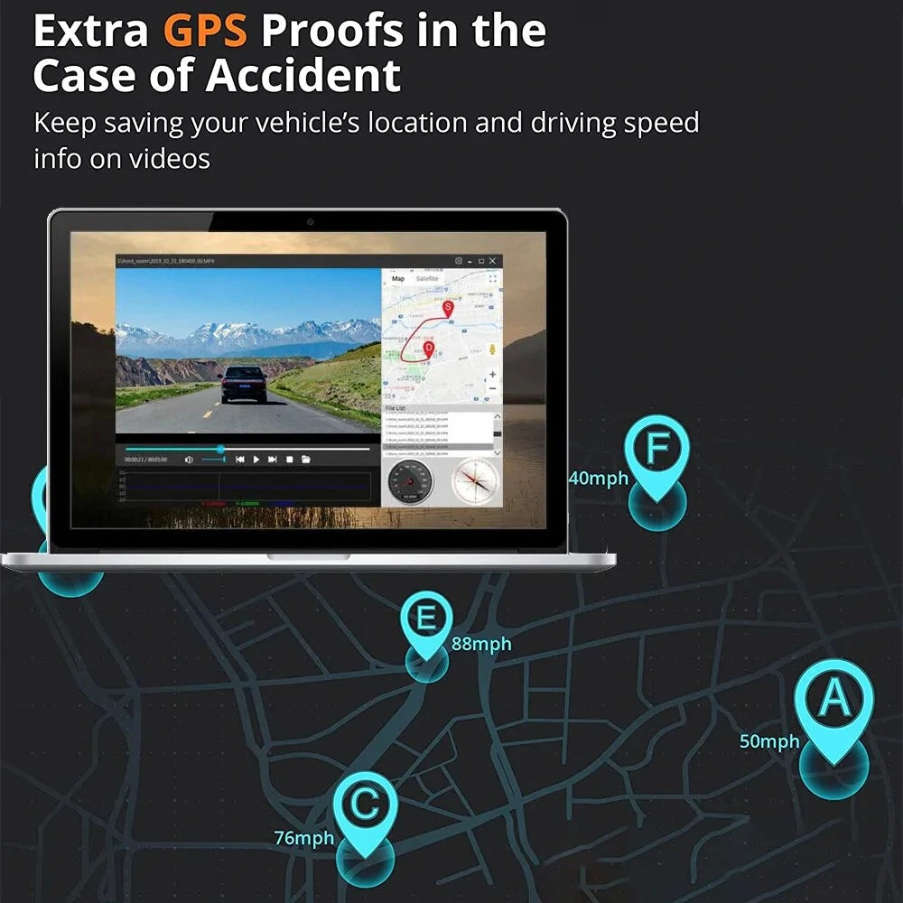 4K+2K Car Rearview Mirror Dash Cam Front Rear Dual Recording with G-Sensor Support Locking Emergency Video