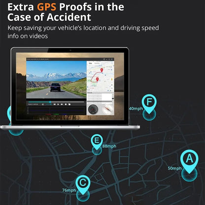 4K+2K Car Rearview Mirror Dash Cam Front Rear Dual Recording with G-Sensor Support Locking Emergency Video