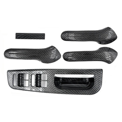 5pcs Interio Door Grab Handle Cover Switch Bezel Set Carbon Fiber Style for VW Jetta Golf Bora MK4