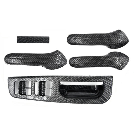 5pcs Interio Door Grab Handle Cover Switch Bezel Set Carbon Fiber Style for VW Jetta Golf Bora MK4