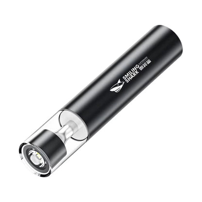 Smiling Shark 2in1 Strong Flashlight Multi-color Mood Light USB Rechargeable Built in Battery Multi Functional LED Torch, Portable For Outdoor Night Riding Camping Fishing Walking