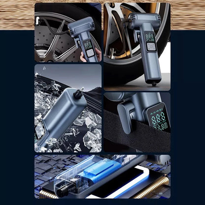 150 PSI Portable Car Inflator Pump Cordless Car Air Pump Electric High Pressure Tire Inflator Built-in Pressure Gauge