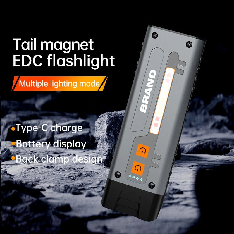 Bikight SD19 Brightness LED Flashlight with COB Sidelight White Red Blue Multi Light Source Multifunctional LED Torch Outdoor Camping Tent Light Maintenance Work Lamp