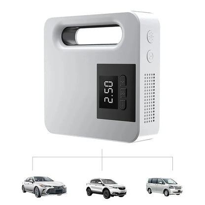 120W 12V Portable Corded Car Air Inflator Pump with LED Lighting  Automatic Tire Pumping with Intelligent Digital Display