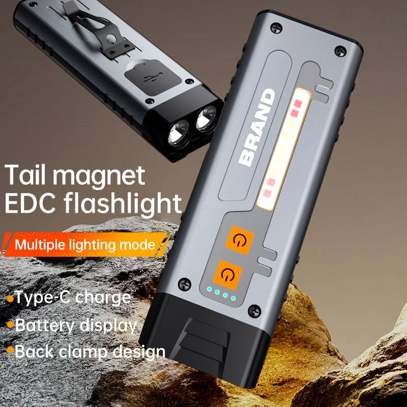 Bikight SD19 Brightness LED Flashlight with COB Sidelight White Red Blue Multi Light Source Multifunctional LED Torch Outdoor Camping Tent Light Maintenance Work Lamp