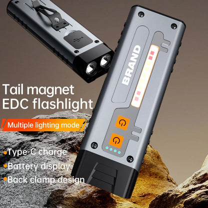 Bikight SD19 Brightness LED Flashlight with COB Sidelight White Red Blue Multi Light Source Multifunctional LED Torch Outdoor Camping Tent Light Maintenance Work Lamp