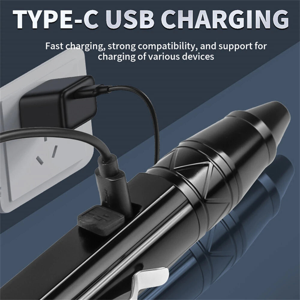 Bikight 4 LED Light Sources Pen Shape Flashlight 365nm+395nm+Yellow+White USB Rechargeable Money Pet Urine Ore Cat Fluorescent Marker Check UV Light Camping Light Inspection Light