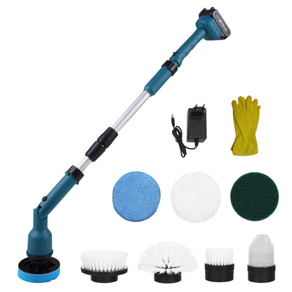 Electric Cleaning Brush 350W 10000mAh Battery 600/1000RPM IPX7 Waterproof with 8 Interchangeable Heads and Extendable Shaft for Bathroom Kitchen Car Cleaning