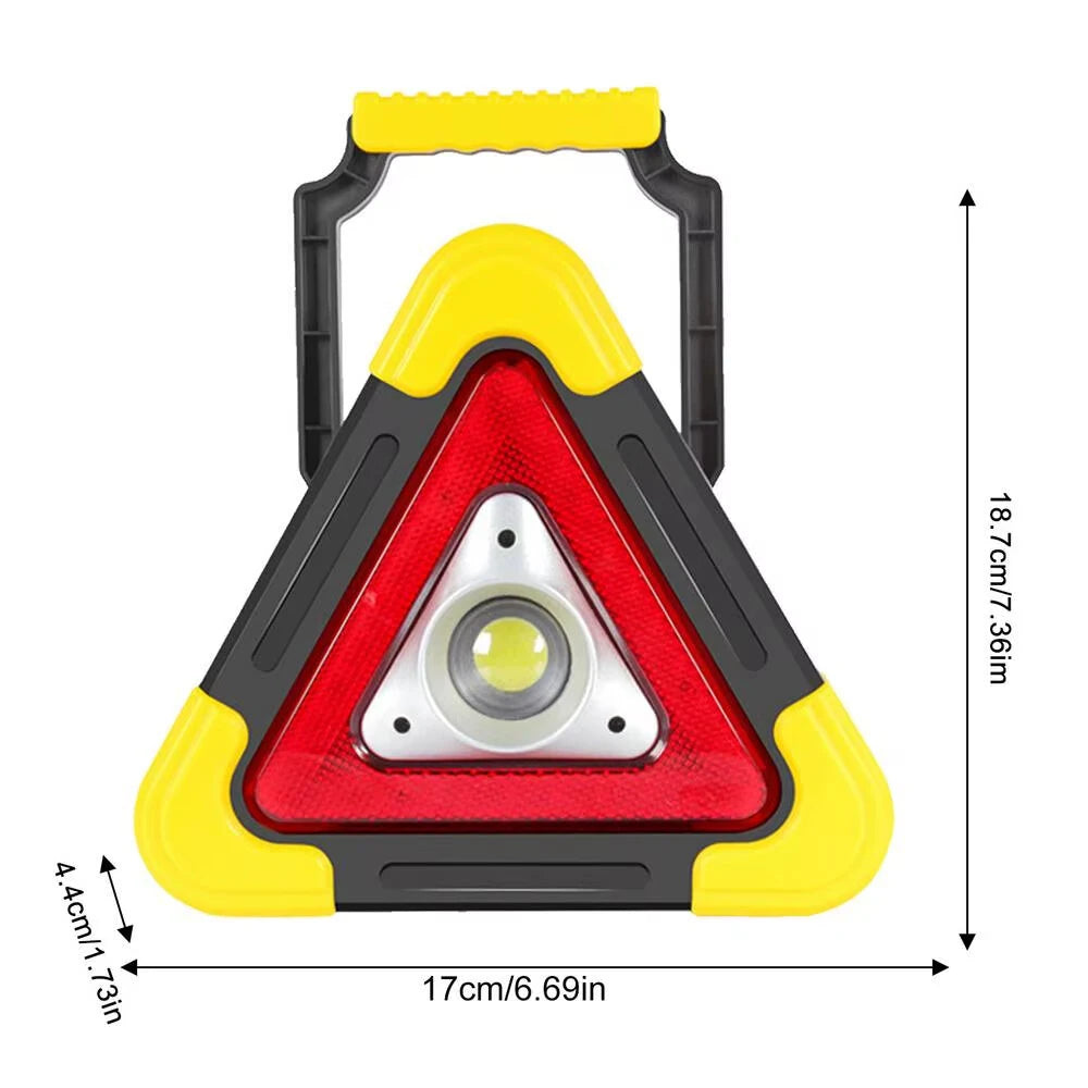 LED Triangle Warning Sign Night Light Warning Lamp Work Light Solar Powered Triangle Warning Sign Lamp With 4  Light Modes