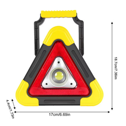 LED Triangle Warning Sign Night Light Warning Lamp Work Light Solar Powered Triangle Warning Sign Lamp With 4  Light Modes
