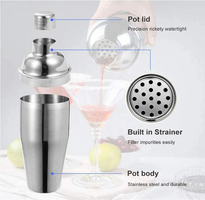 Professional Bar Cocktail Shaker Set Stainless Steel 750ml 550ml Mixer Accessories Bartender Kit