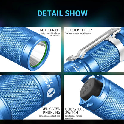 Lumintop Tool AA 3.0 900lm Mini Size LED Keychain Flashlight 14500 And AA Battery EDC Torch With Tail Switch Tactical Survival Tools