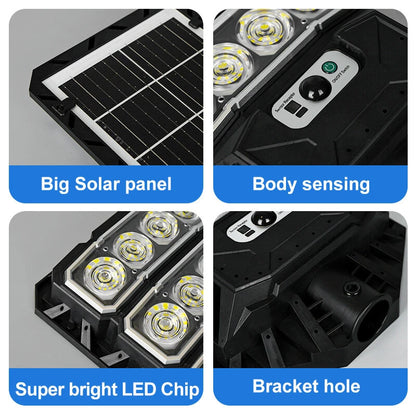 Elfeland 50W Outdoor Solar Street Light with Motion Sensor Light Sensor IPX4 Waterproof 3 Light Modes LED Floodlight