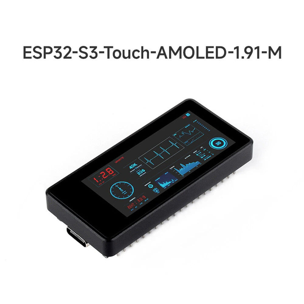 ESP32-S3 1.91inch AMOLED Display Development Board 240536 32-bit LX7 Dual-core Processor Accelerometer Gyroscope Sensor
