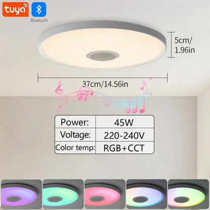 [EU Direct] Elfeland 45W 37cm/ 47W 46cm Music Ceiling Light with Built-in Bluetooth Speaker RGB+CCT 16 Million Colors Stepless Dimming Remote Control & APP Control