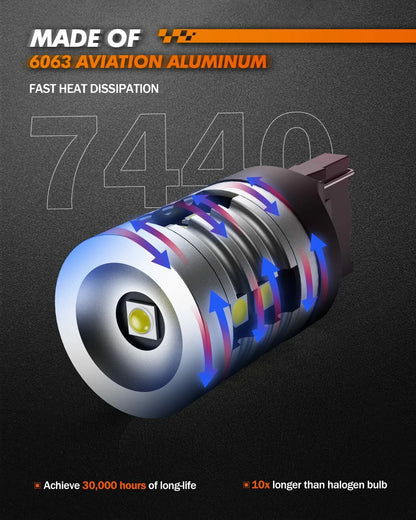 SEALIGHT J1 7440 12V 8.5W 1000LM 3030SMD 6500K White LED License Plate Car Reverse Light Plug And Play