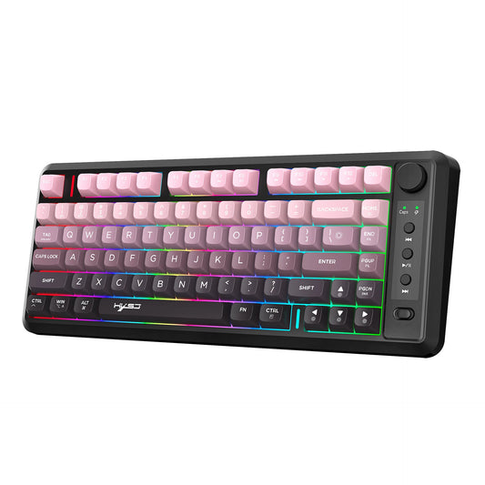 HXSJ L400 Three Mode Wireless Gaming Keyboard 81 Keys Ergonomic RGB Backlight Membrane 2000mAh Battery Gradient Keycaps Gamer Keyboards