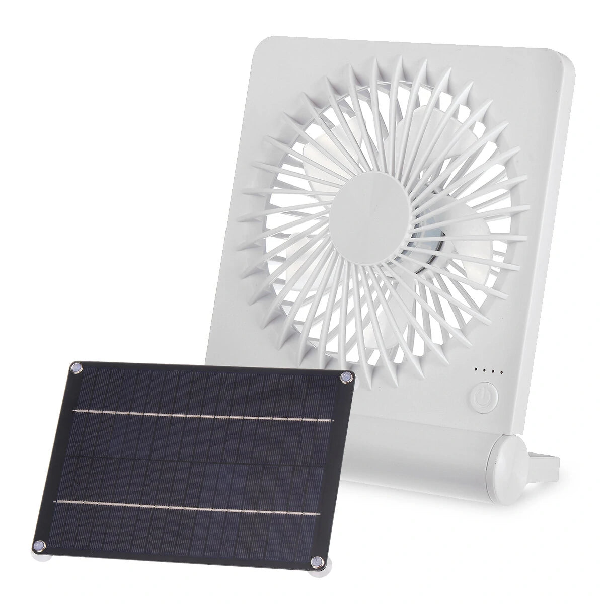 3 Speeds 5V 6W Portable Rechargeable Fan Battery Operated Fan Solar Panel Powered For Household Camping Travel Outdoor